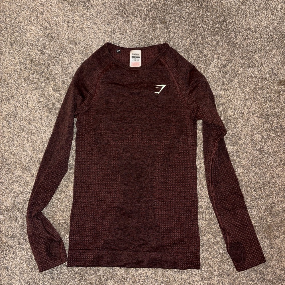 Gymshark Burgundy Long Sleeve Tee